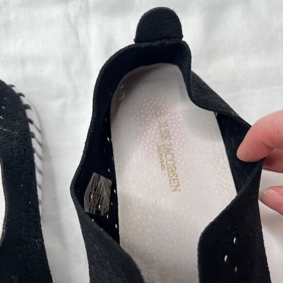 Ilse Jacobsen Tulip Black Fabric Perforated Slip-On Shoes Size 40 - Picture 7 of 13